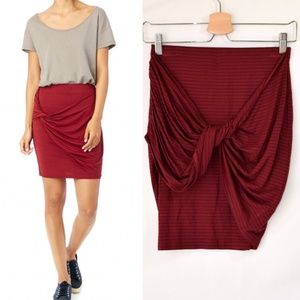 NWT Fifth Jersey Stretch Drape Stripe Mini Skirt
